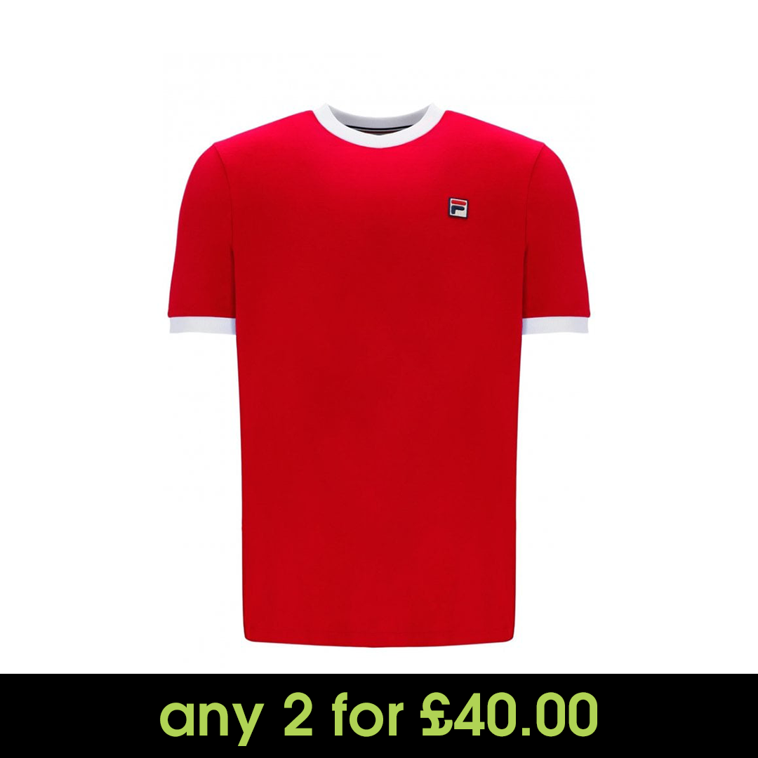 FILA Marconi Essential Ringer T-Shirt Red/White