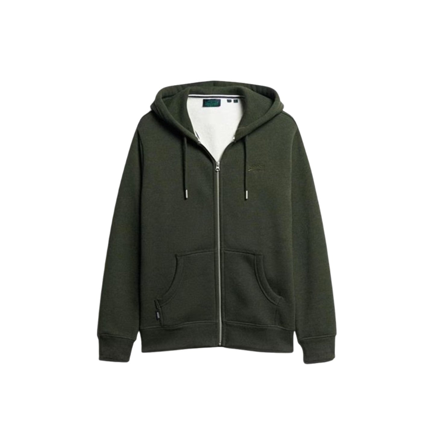 Superdry Essential Logo Zip Hoodie Dark Olive Marl