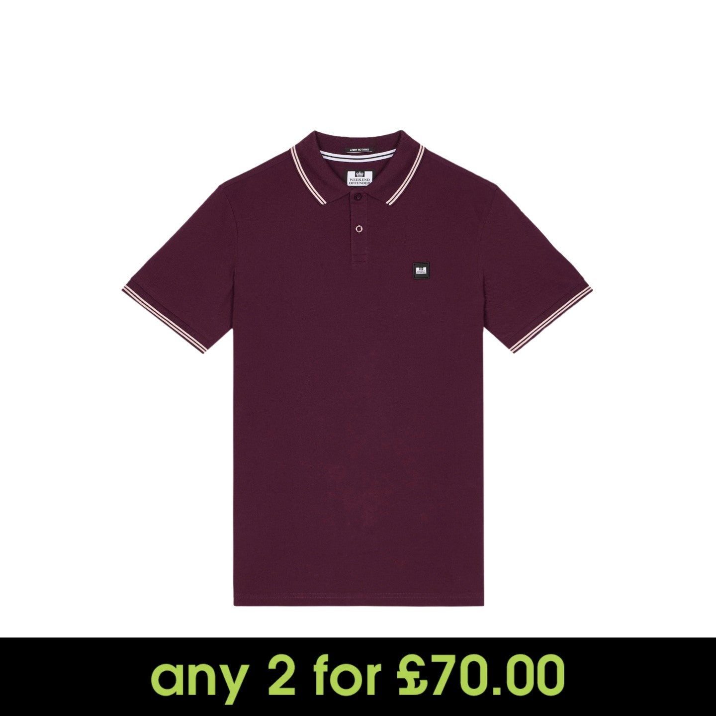 Weekend Offender Farina Polo Shirt Acai Berry/Pale Blush