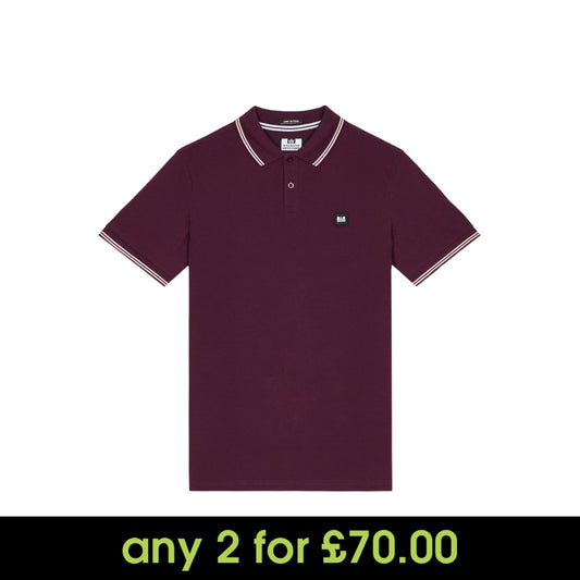 Weekend Offender Farina Polo Shirt Acai Berry/Pale Blush