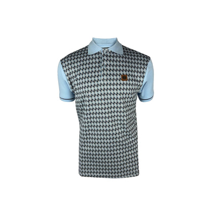 Trojan Diagonal Jacquard Panel Polo Shirt Powder