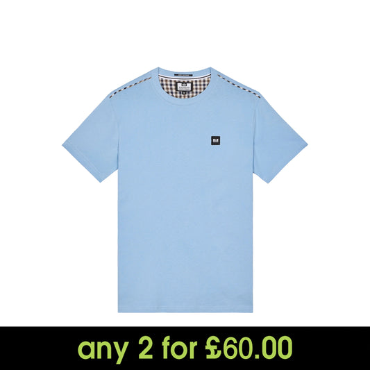 Weekend Offender Manuel Check Piping T-Shirt Sea Marine/Mid house Check