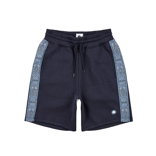 Pretty Green Eclipse Paisley Tape Sweat Shorts Navy