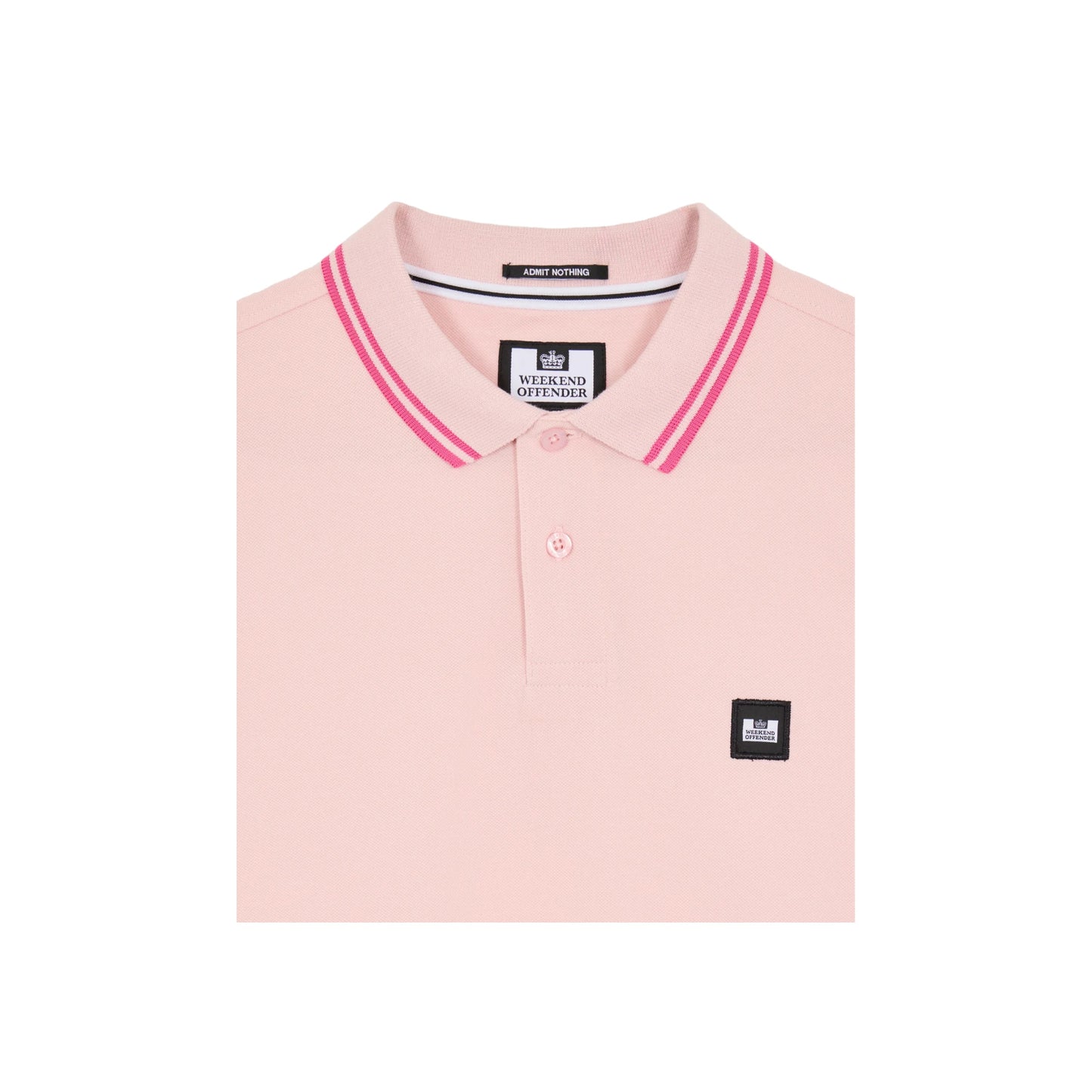 Weekend Offender Levanto Tipped Polo Shirt Pale Blush/Candy