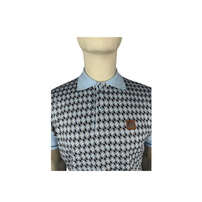 Trojan Diagonal Jacquard Panel Polo Shirt Powder