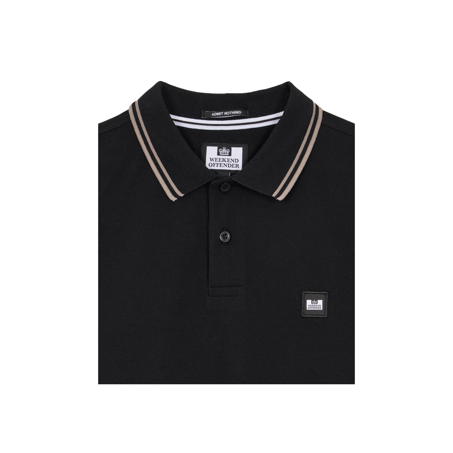 Weekend Offender Levanto Tipped Polo Shirt Black/Bark