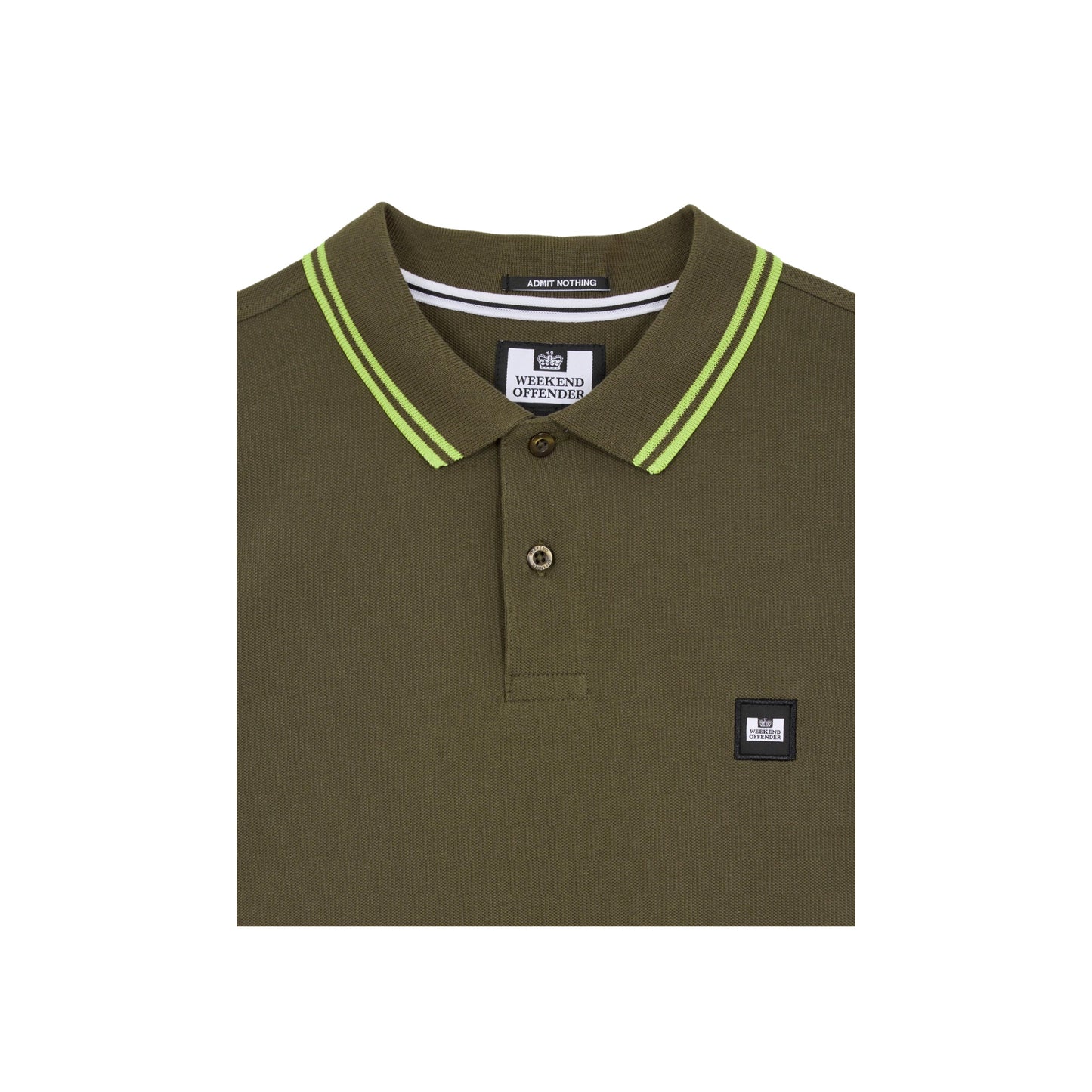 Weekend Offender Levanto Tipped Polo Shirt Castle Green/Peridot