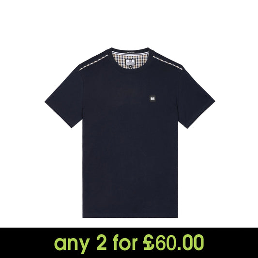 Weekend Offender Manuel Check Piping T-Shirt Navy/Mid House Check