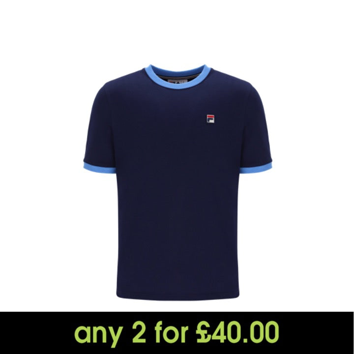 FILA Marconi Essential Ringer T-Shirt Fila Navy/Regatta