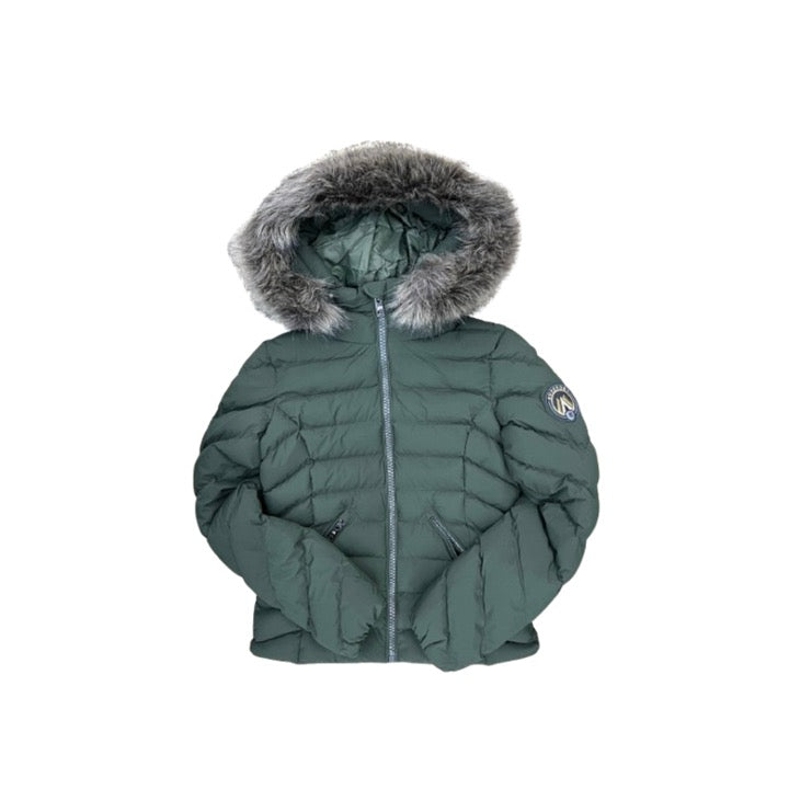 Superdry Fuji Faux Fur Hood Padded Jacket Olive