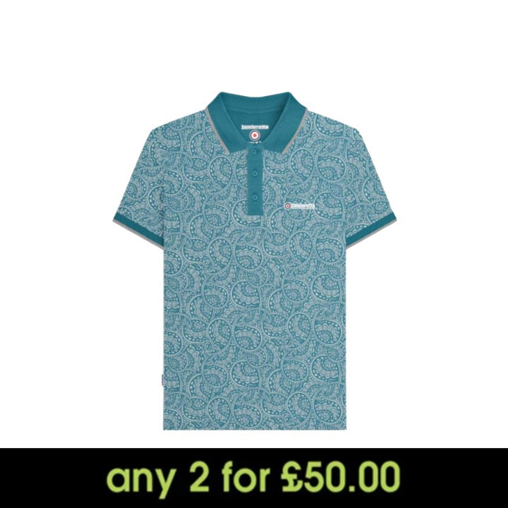 Lambretta Paisley Tonal Polo Gulf Coast