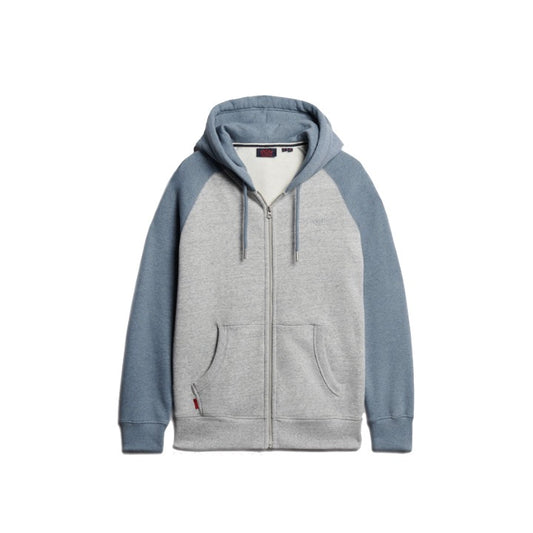 Superdry Essential Baseball Zip Hoodie Athletic Grey Marl / Bluestone Blue Marl