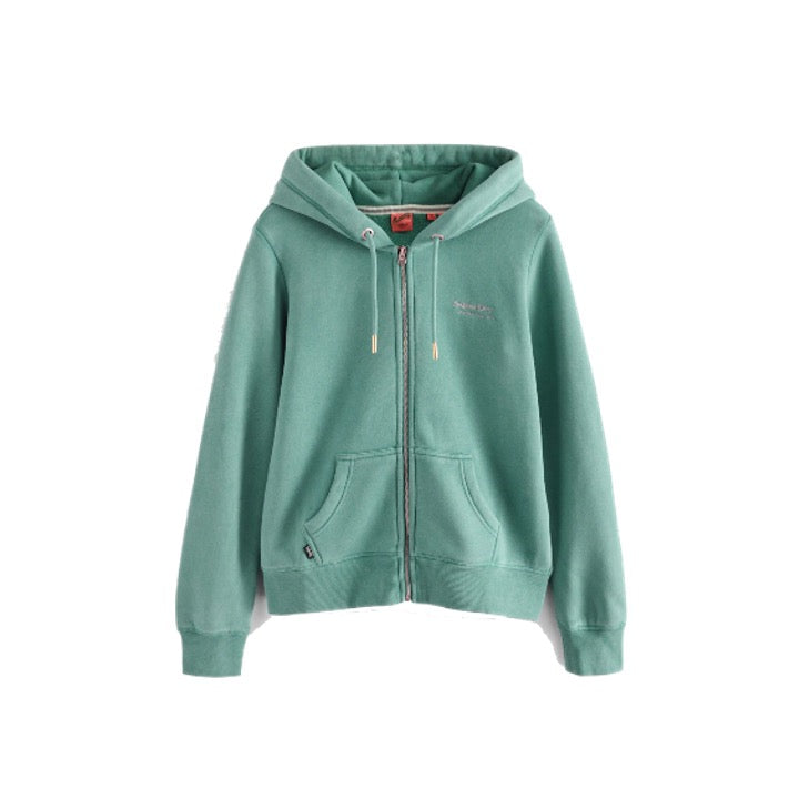 Superdry Essential Logo Zip Hoodie Oil Blue