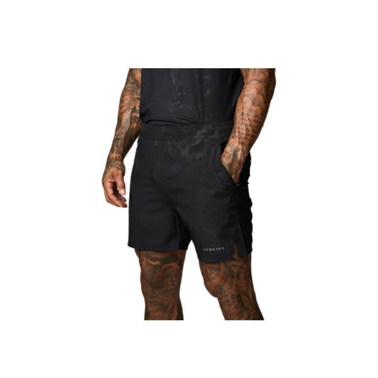 Gym King Debossed Camo Shorts 5 Inch Black