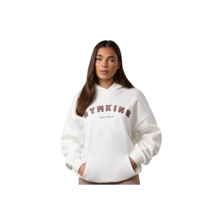 Gym King Ladies Shadow Oversized Hoodie Cream