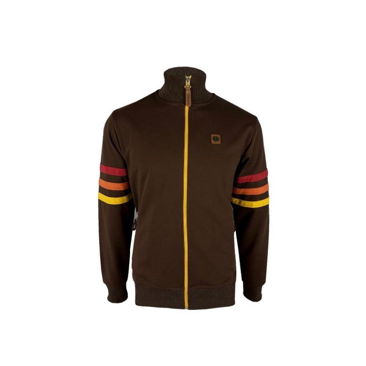 Trojan Stripe Sleeve Track Top Chocolate