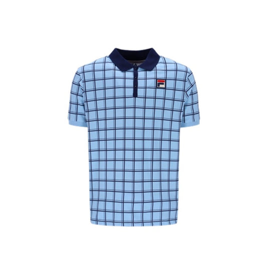 FILA Bobby Check Polo Shirt Blue Bell/Navy