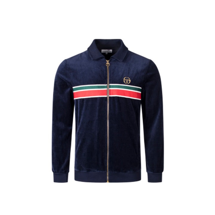 Sergio Tacchini Spencer Velour Track Top Maritime Blue