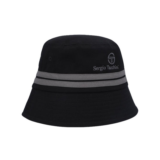 Sergio Tacchini Stoneham Classic 2 Stripe Bucket Hat Black