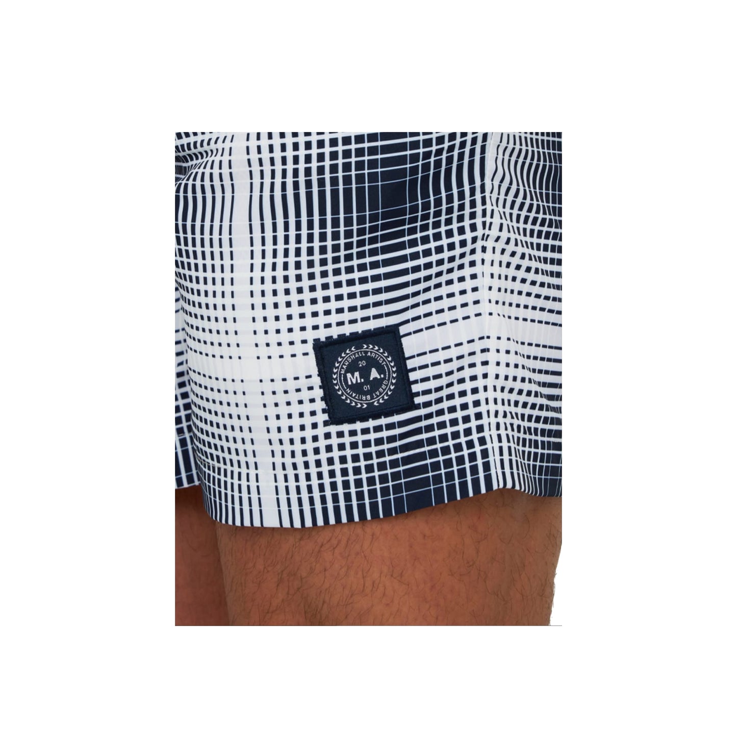 Marshall Artist Shadow Check Swimshorts Navy