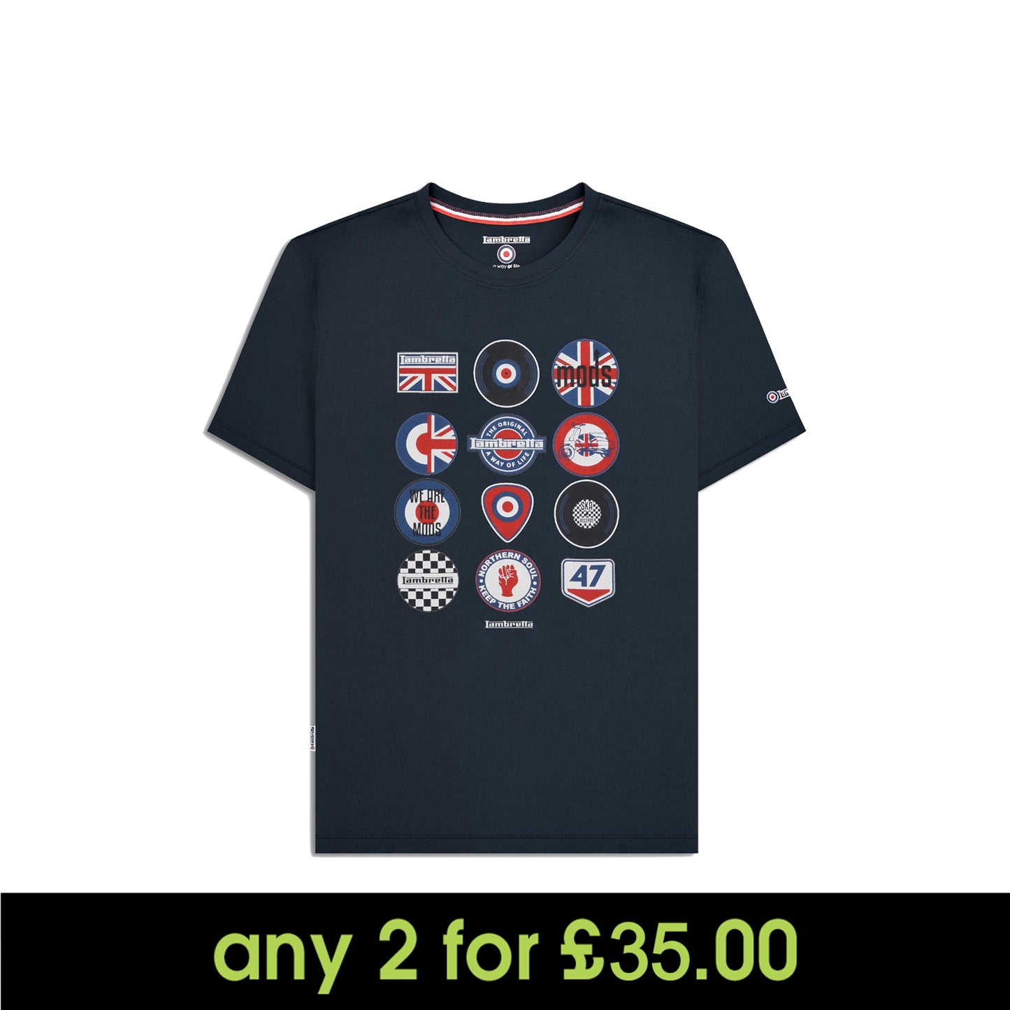 Lambretta Badges T-Shirt Navy