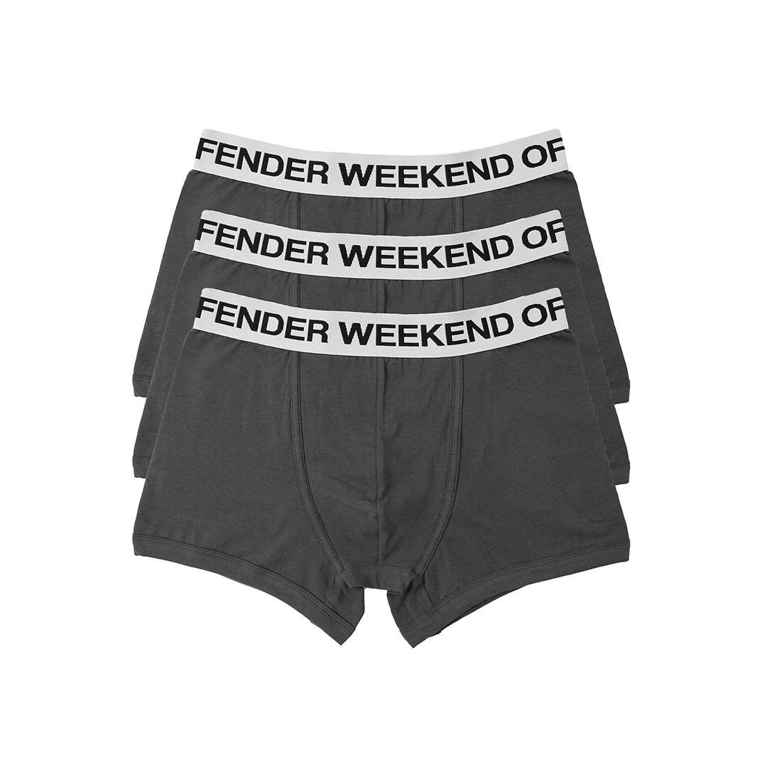 Weekend Offender 3pk Boxer Shorts Dark Charcoal