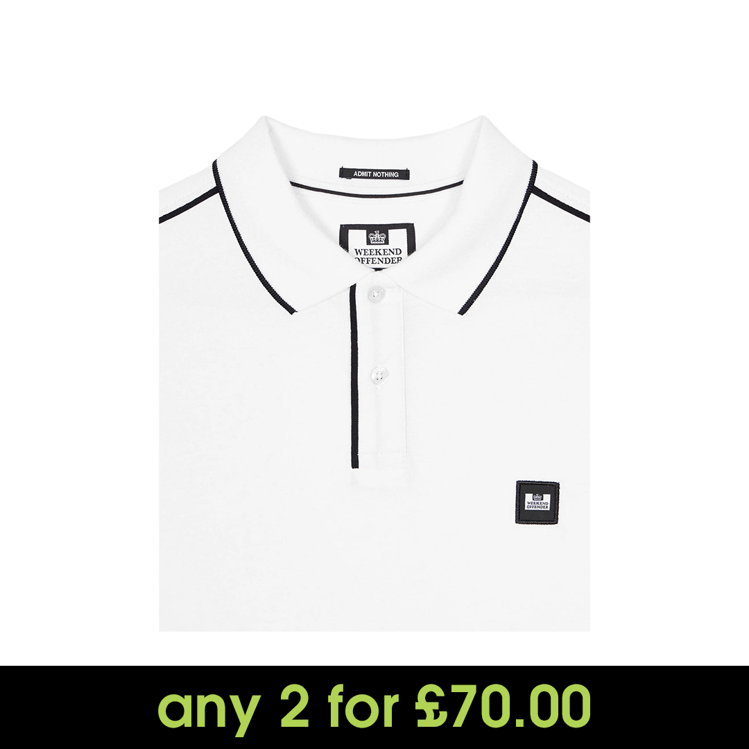 Weekend Offender Astola Polo Shirt White/Black