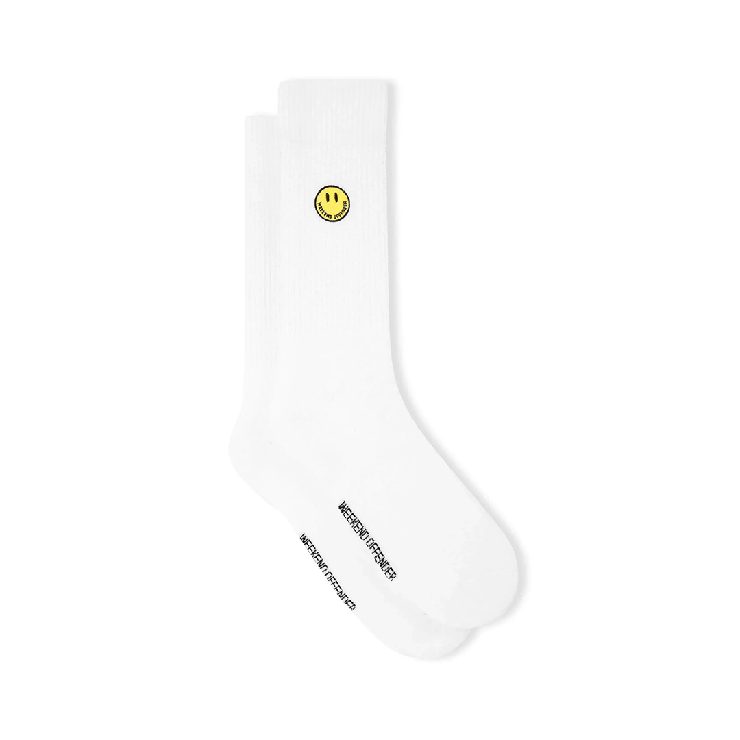 Weekend Offender Smiley 3pk Sport Socks White