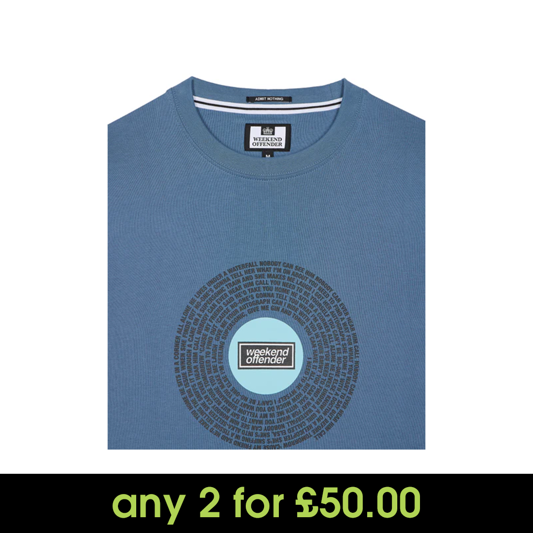 Weekend Offender Supersonic Graphic T-Shirt Baltic Blue