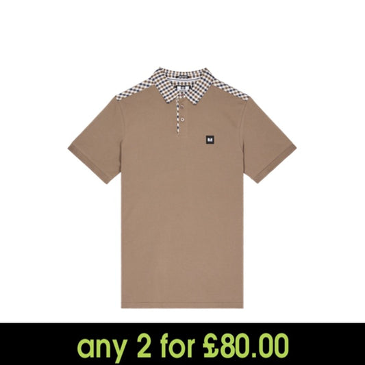 Weekend Offender Costa Polo Shirt Mocha/Mid House Check