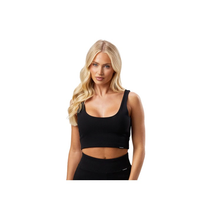 Gym King 365 Rib Scoop Neck Bralette Black