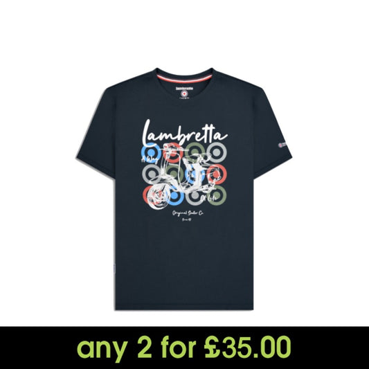 Lambretta Scooter Brand T-Shirt Navy