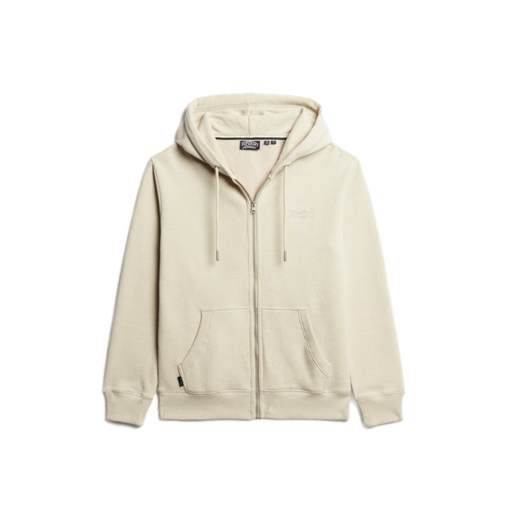 Superdry Essential Logo Zip Hoodie Light Stone Beige