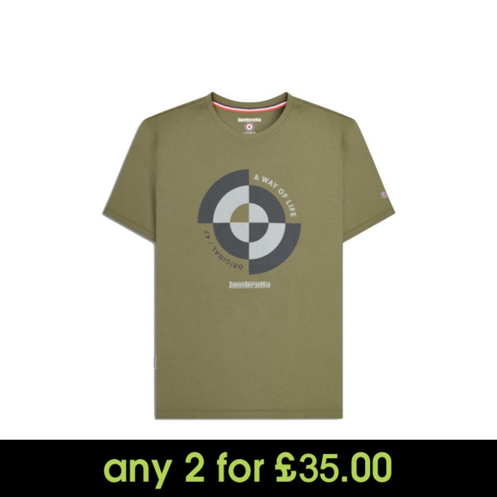 Lambretta Target Quadrant T-Shirt Khaki